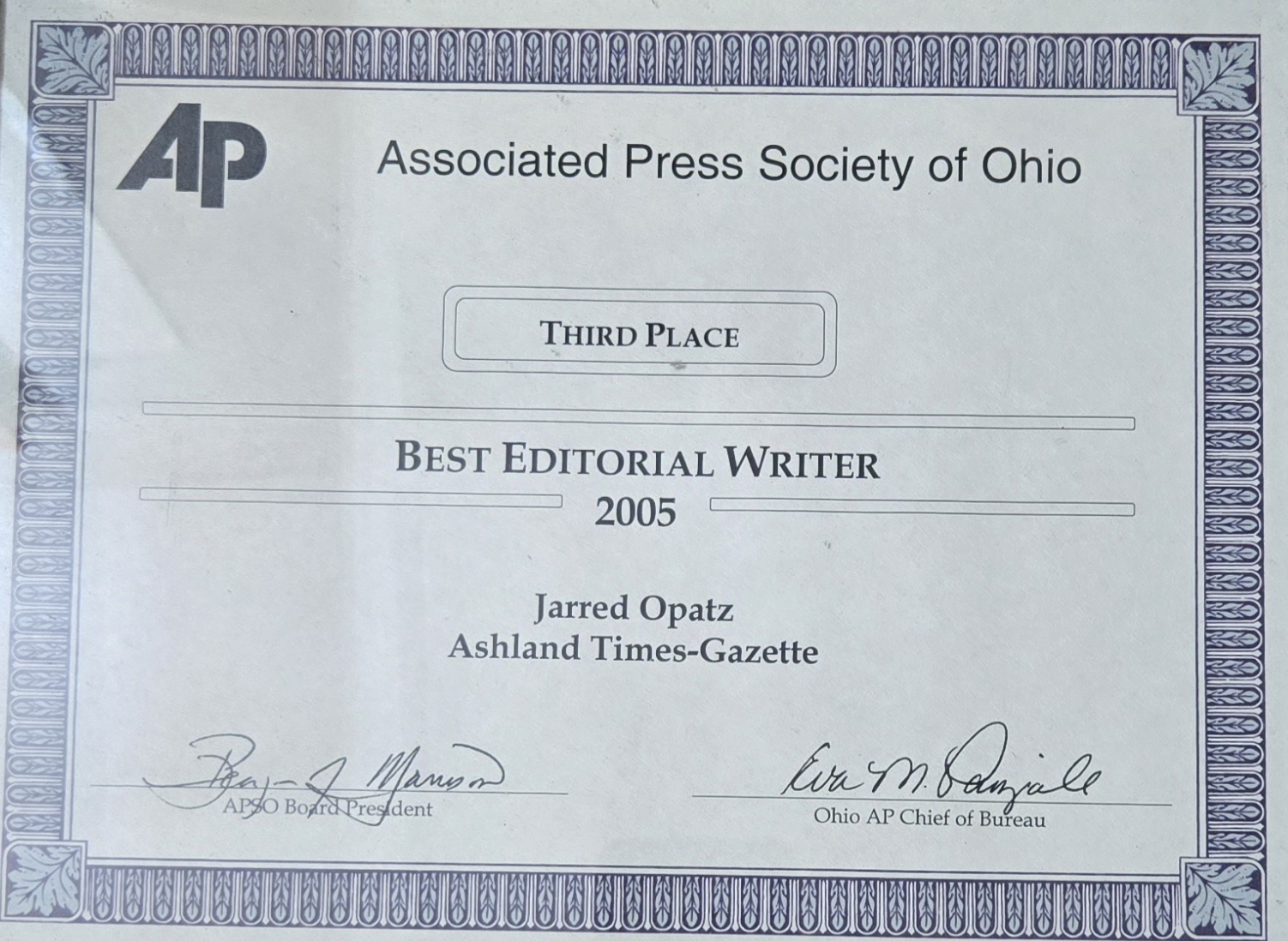 2005 Best Editorial Writer